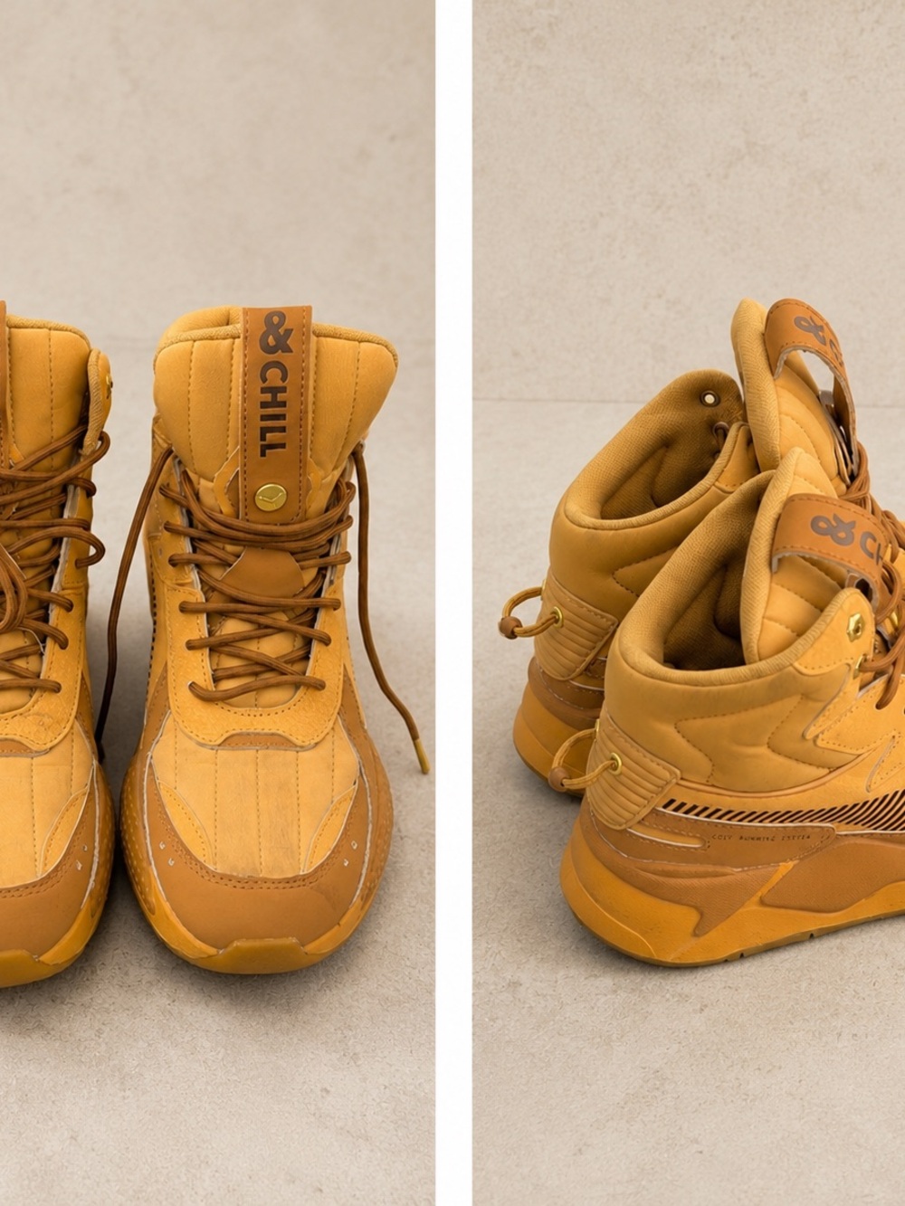 &CHILL Mustard Yellow High-Top Sneakers